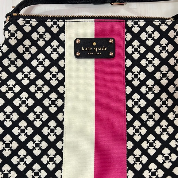 kate spade Handbags - Kate Spade crossbody pink, black & white. Never used.